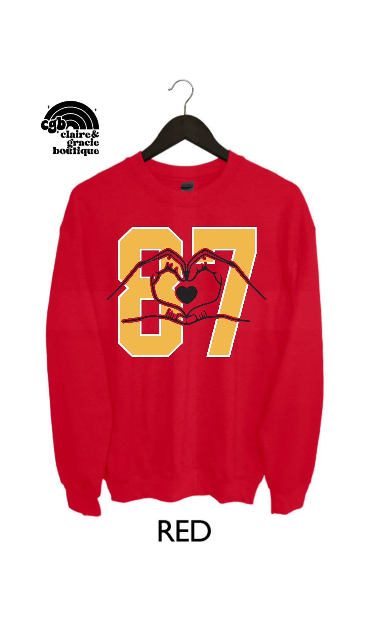 Heart Hands 87 Taylor | Kansas City Sweatshirt | Toddler youth adult