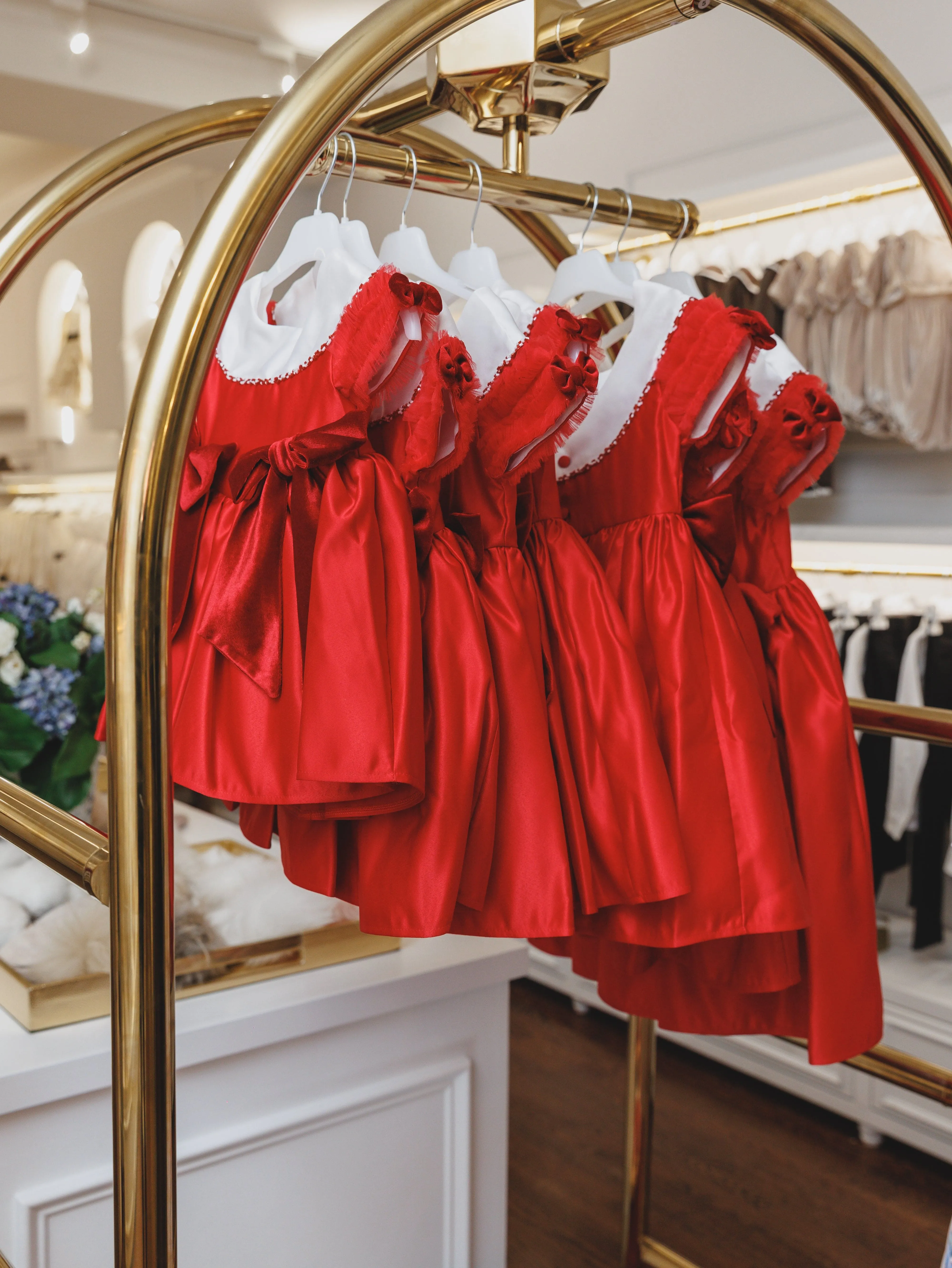 Holly Red Amad Satin Ceremony Dress