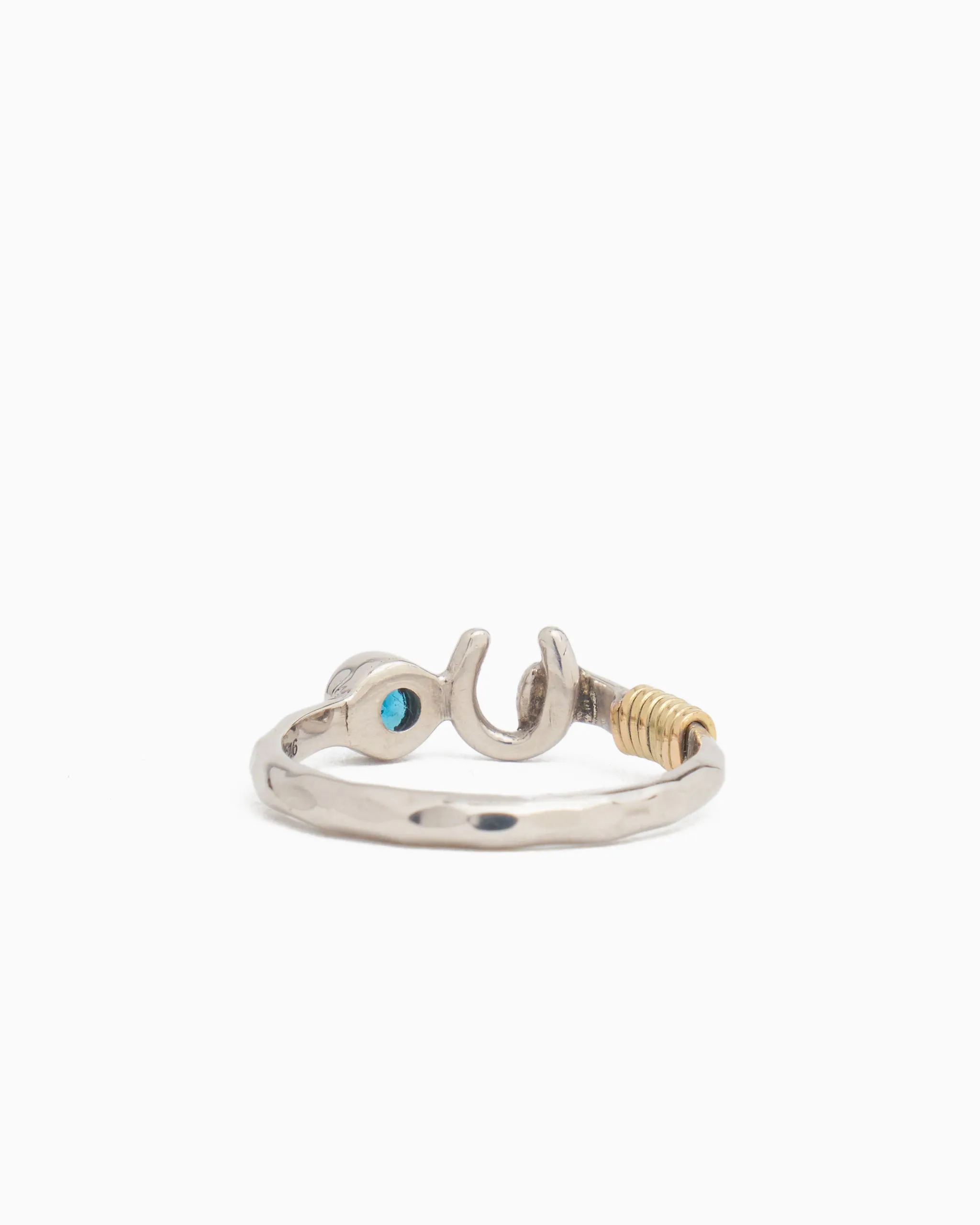 Hook Ring with Stone - Blue Zircon