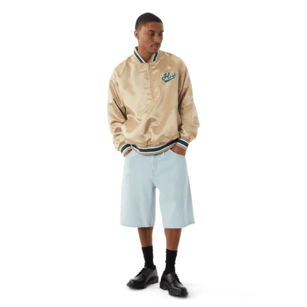 HUF Pop Fly Satin Baseball Jacket - Tan