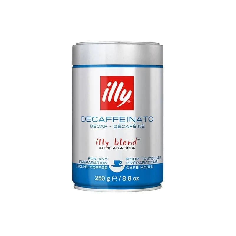 illy Ground Espresso Classico Decaffeinated Coffee - Medium Roast 6 X 250g Tin