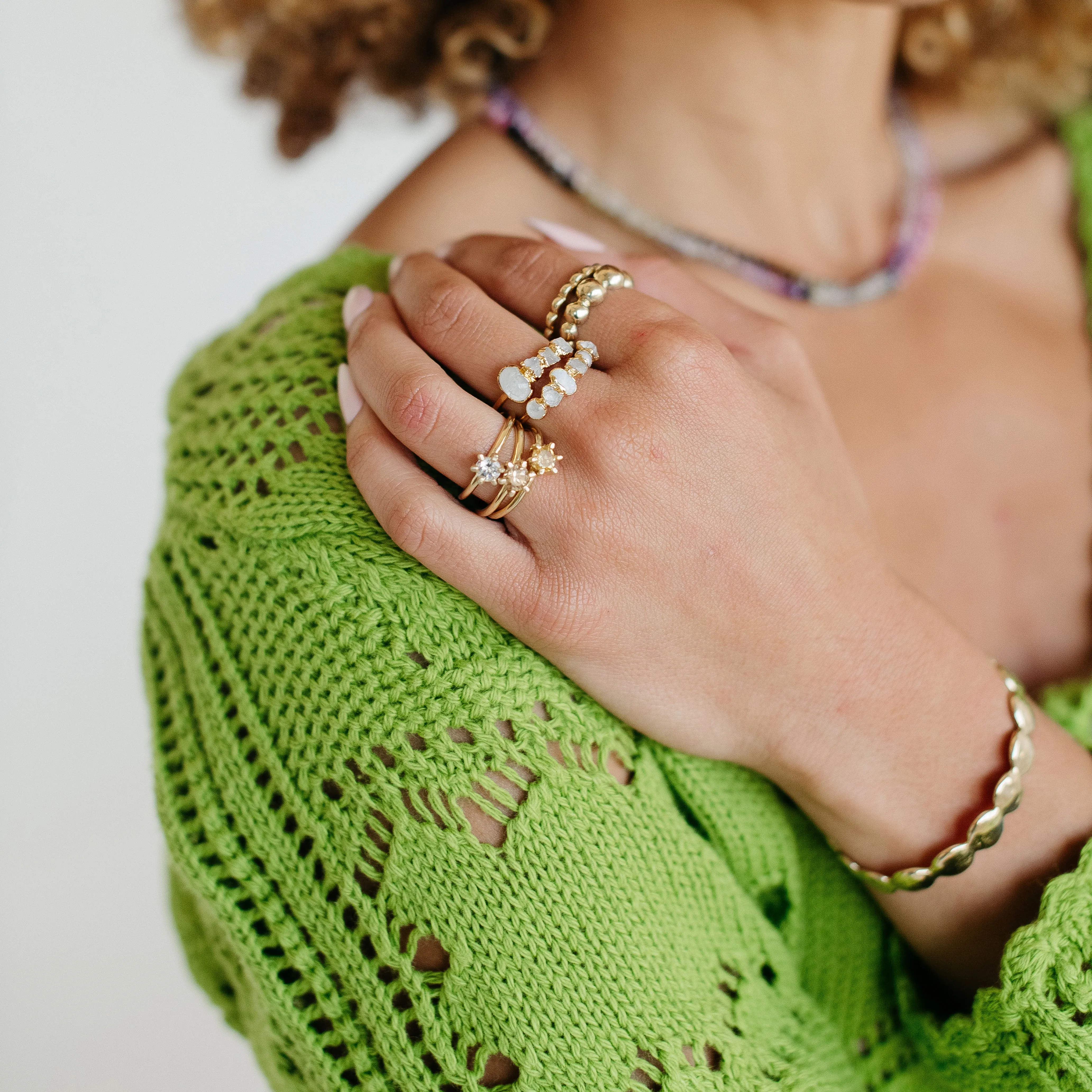 Iridescent Ombré Birthstone Ring