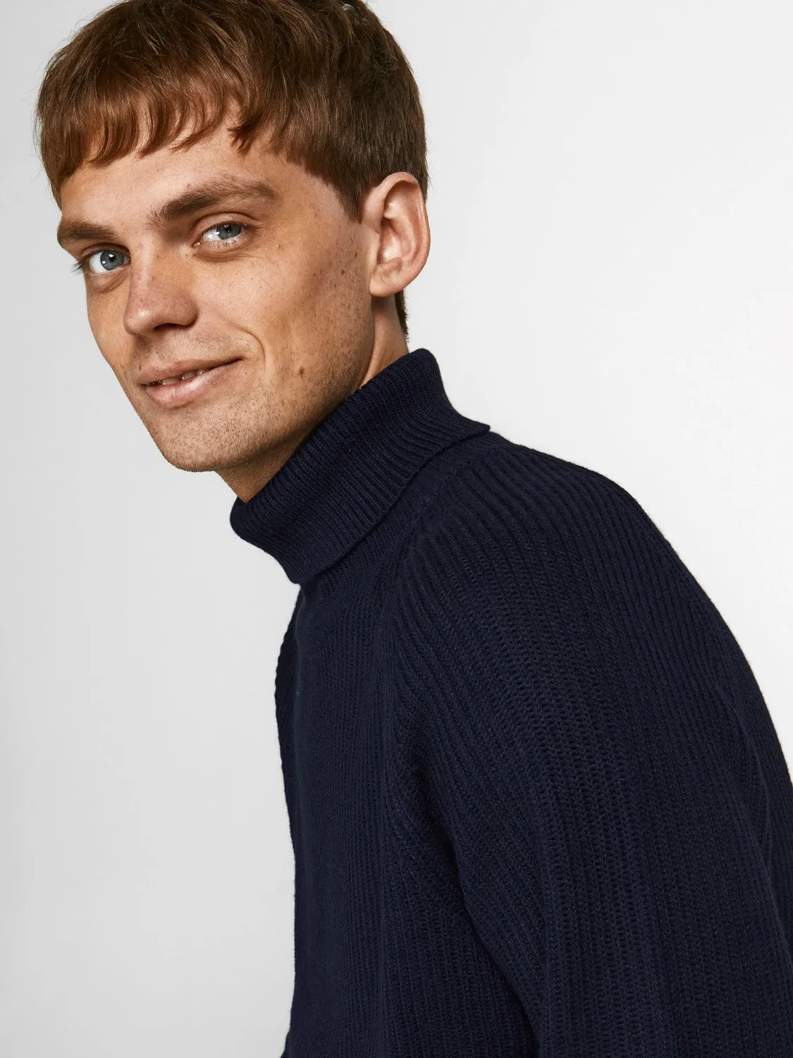 Jack & Jones Mens 'JJ Pannel' Knit Roll Neck Jumper