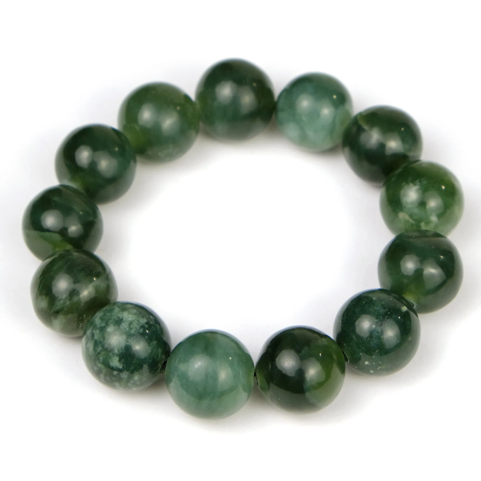 Jade 15mm Round Stretch Bracelet