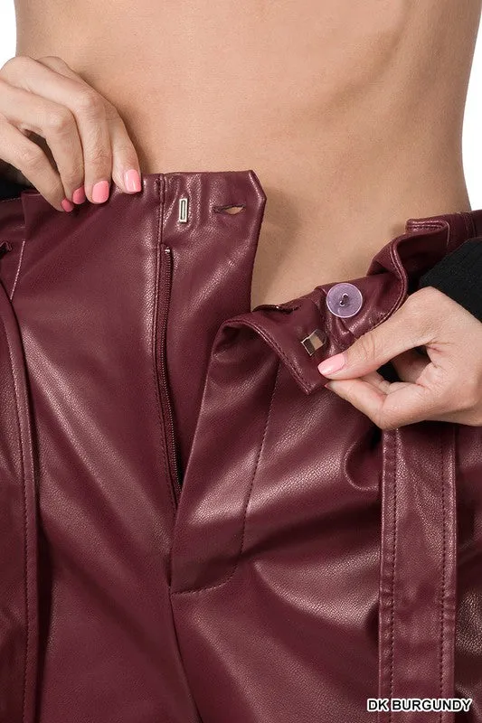 Jessie leather short, Burgundy