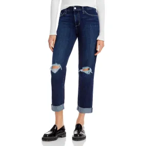 Joe's Womens Mid-Rise Ripped Boyfriend Jeans