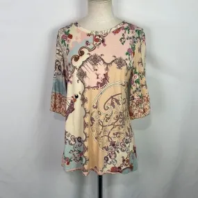 JohnnyWasPink Print w Art Deco Lady RARE Top