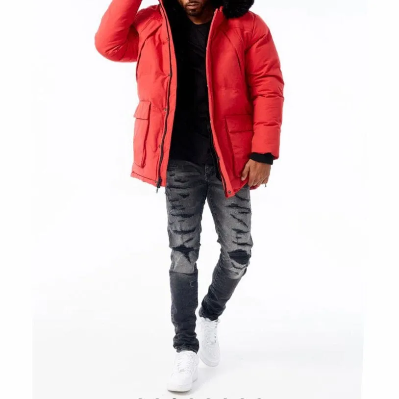 Jordan Craig Bismarck Fur Lined Parka Jacket (Red) 91537