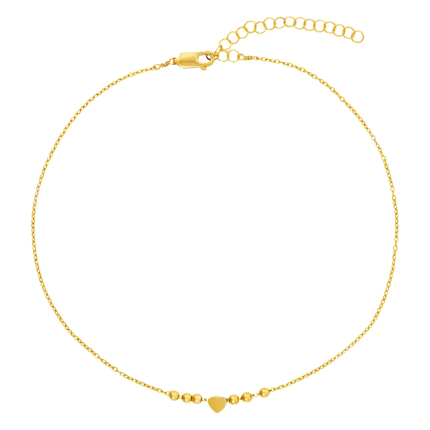 Kids 14K Yellow Gold Heart Chain Necklace