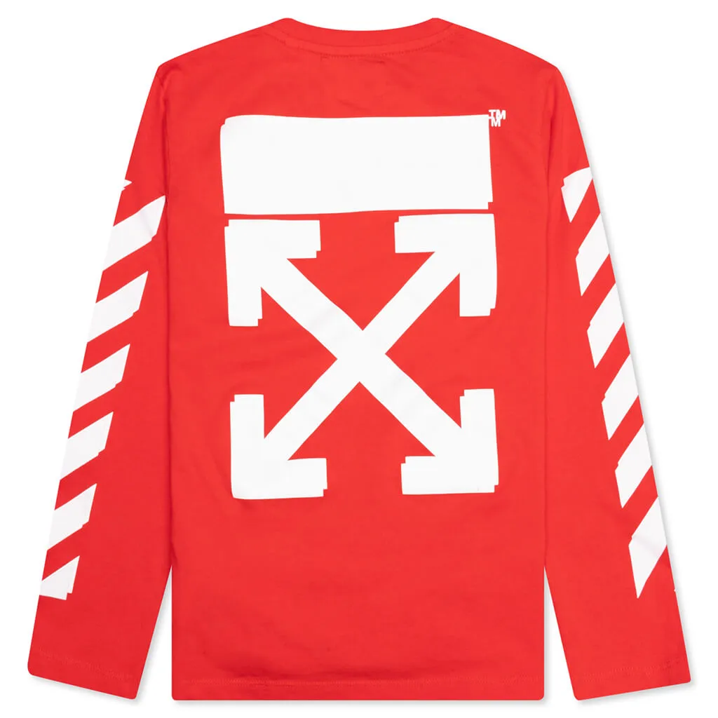 Kids Rubber Arrow L/S Tee - Black/Red