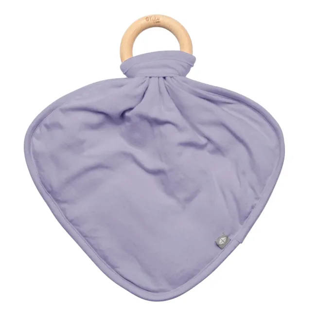 Kyte Baby Lovey with Removable Wooden Teething Ring in Taro