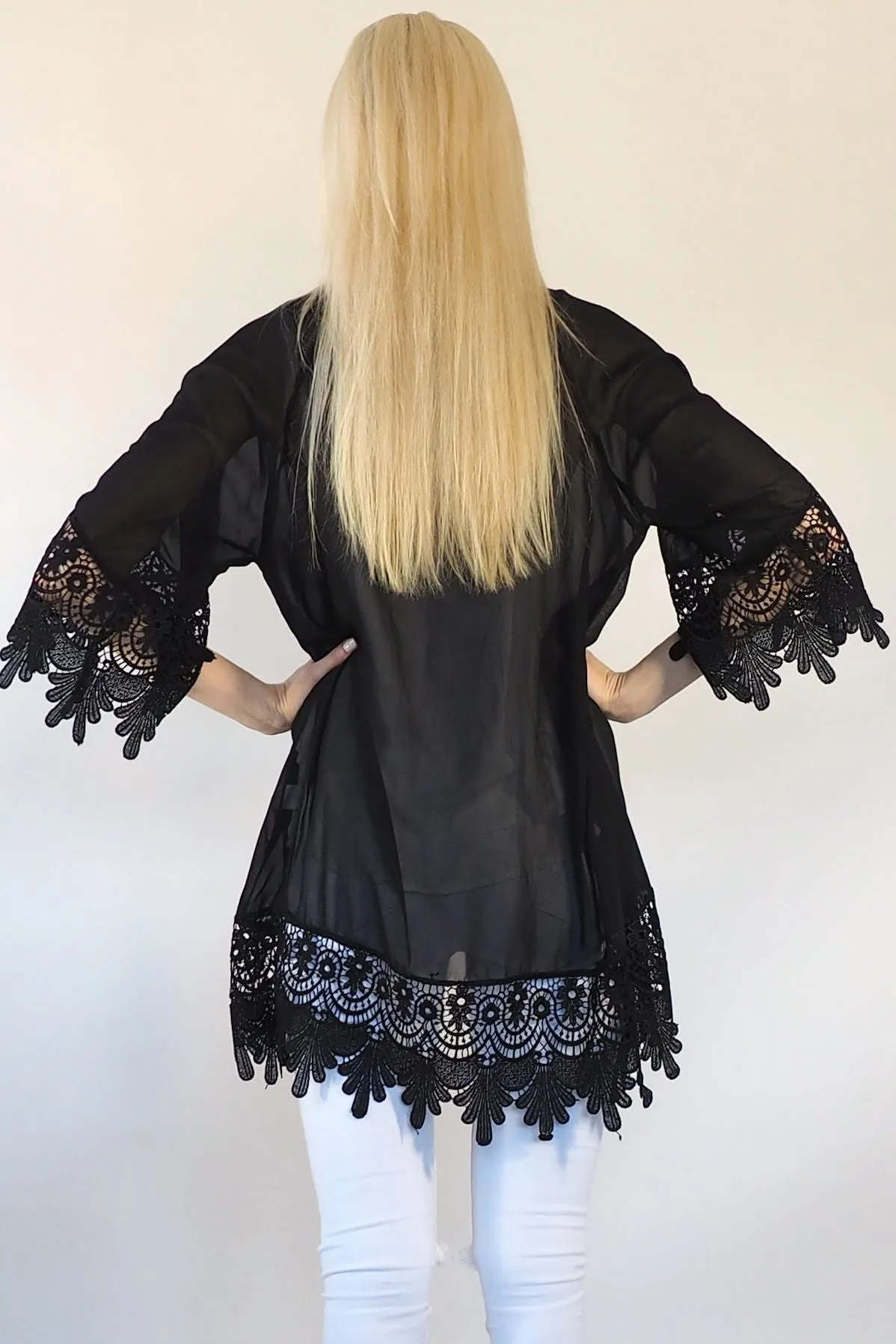 Lace kimono - Black