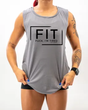 Ladies “FIT” Muscle Tank | Storm Gray/Black