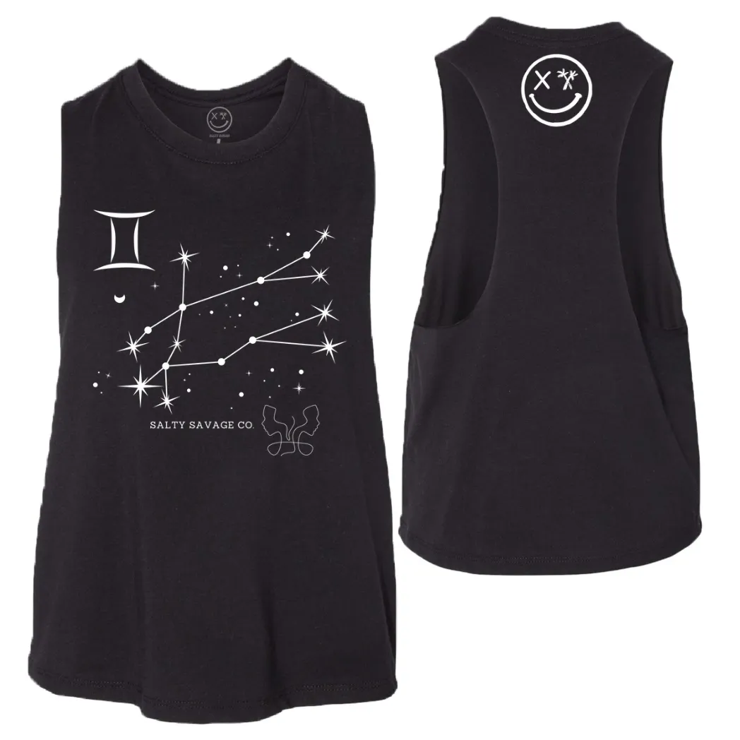 Ladies "Gemini" Flowy Crop Tank | Zodiac Collection