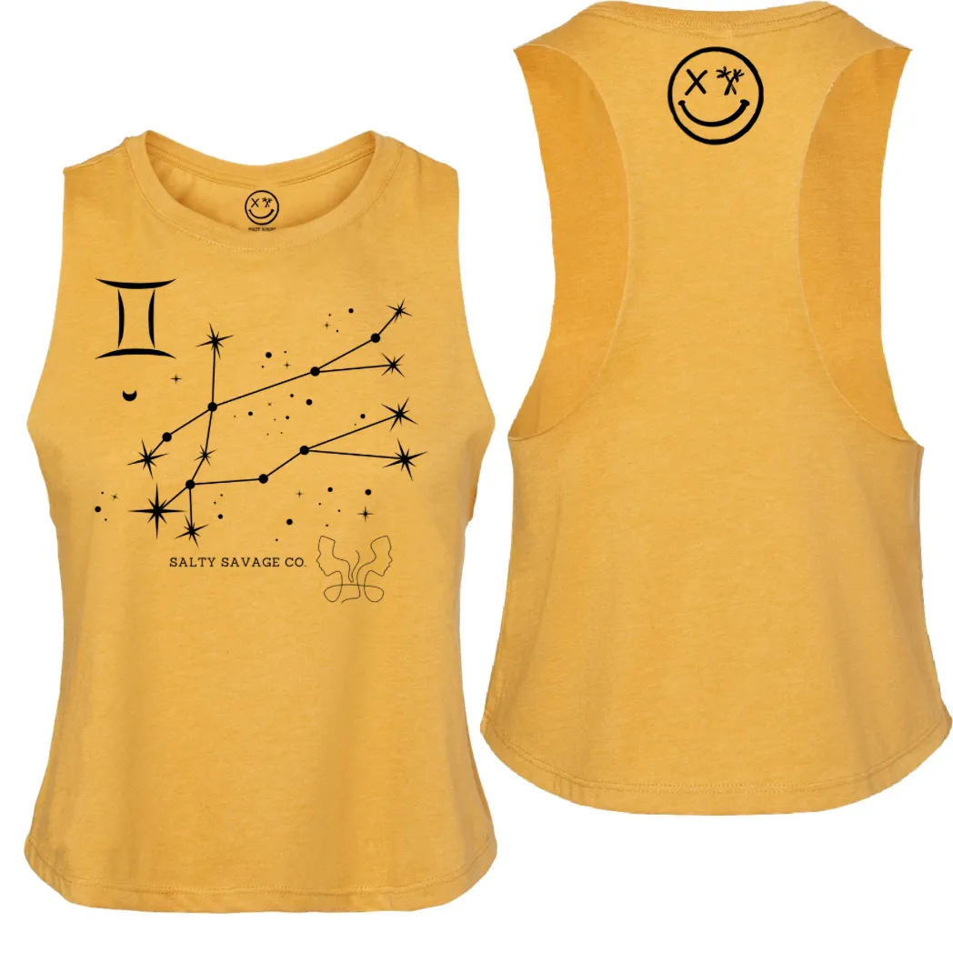 Ladies "Gemini" Flowy Crop Tank | Zodiac Collection