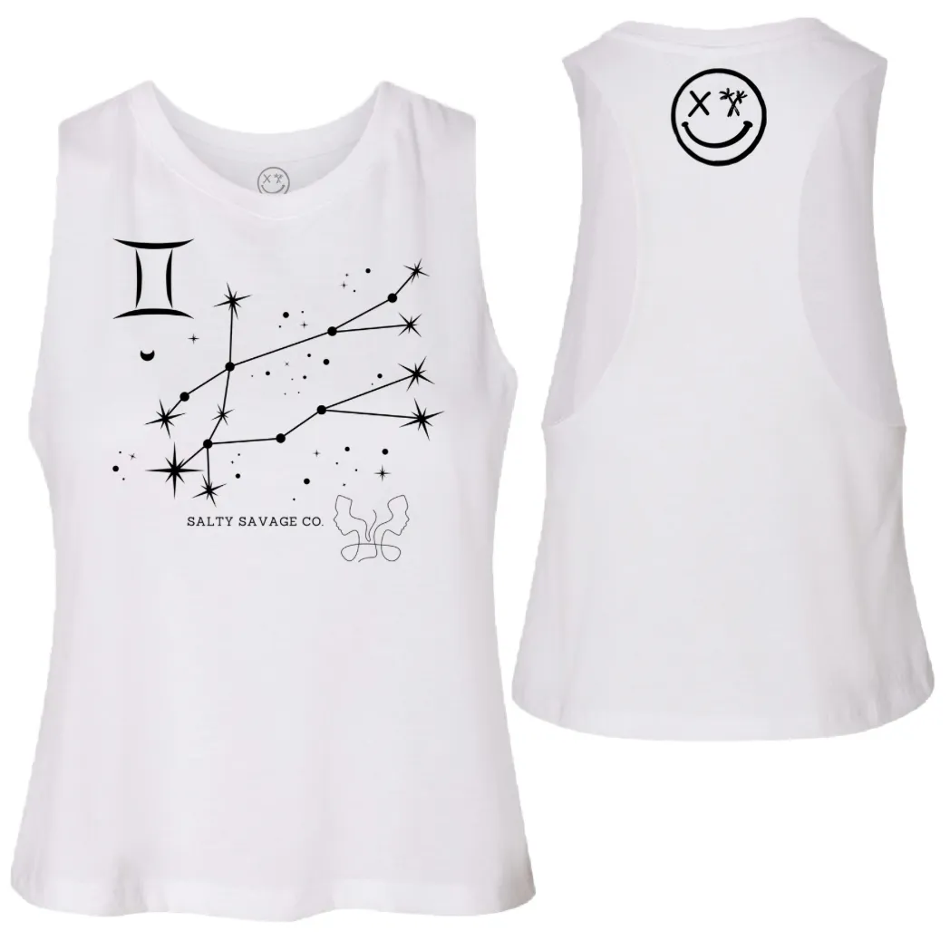 Ladies "Gemini" Flowy Crop Tank | Zodiac Collection