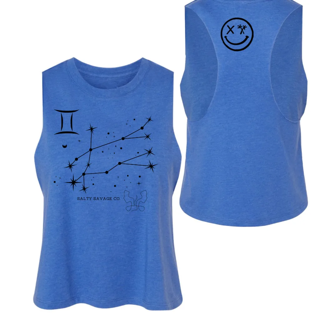 Ladies "Gemini" Flowy Crop Tank | Zodiac Collection