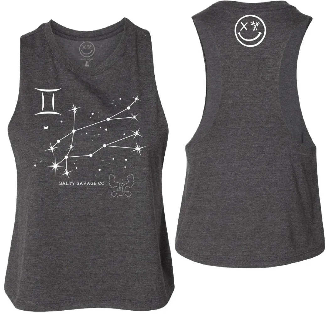 Ladies "Gemini" Flowy Crop Tank | Zodiac Collection