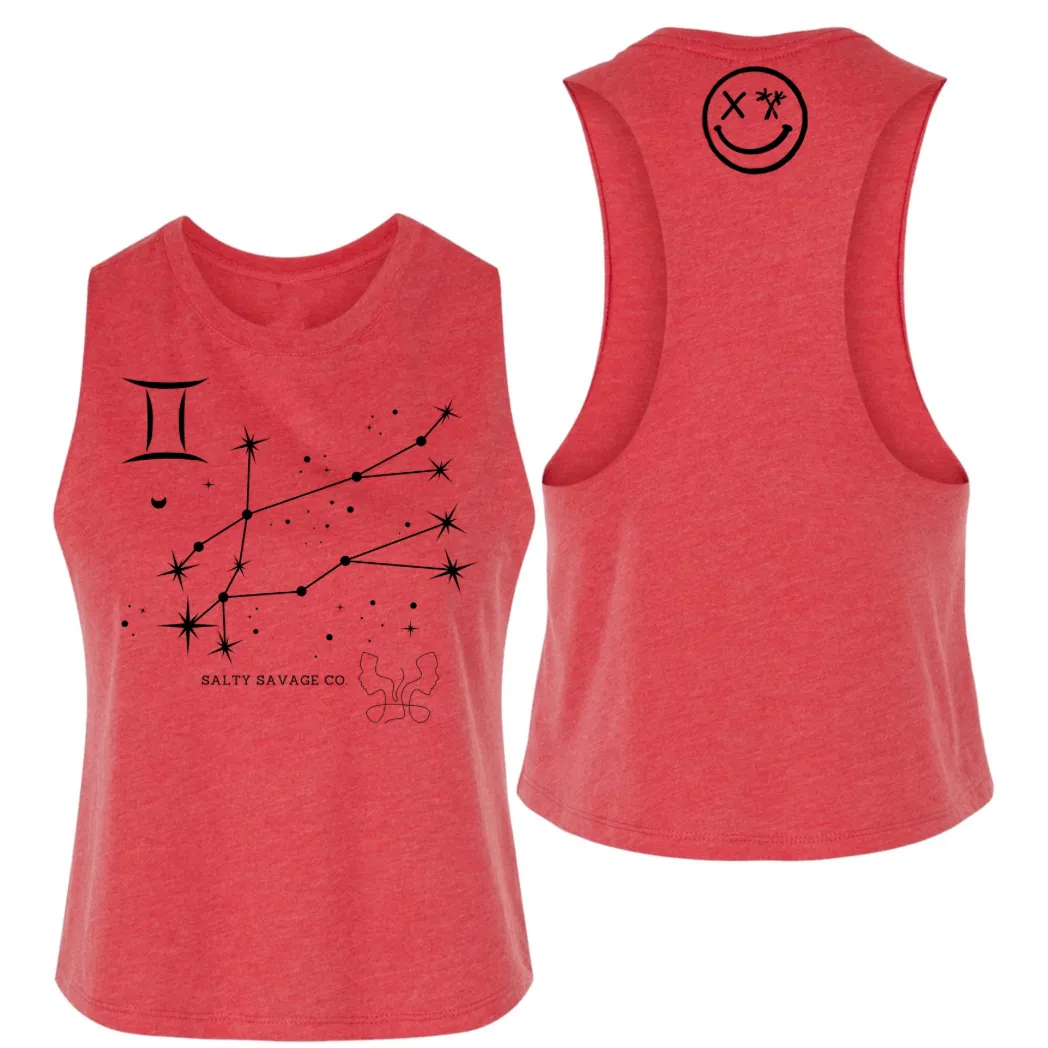 Ladies "Gemini" Flowy Crop Tank | Zodiac Collection