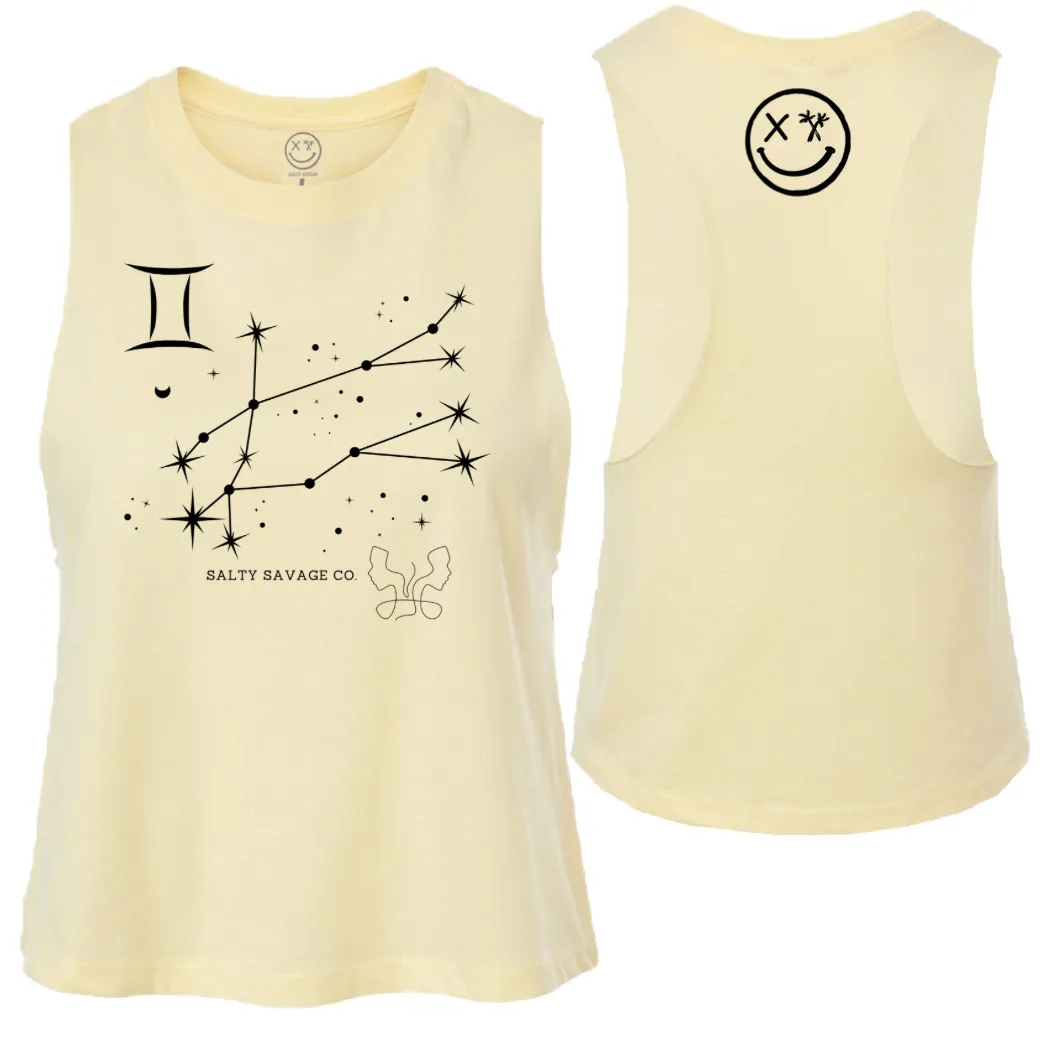 Ladies "Gemini" Flowy Crop Tank | Zodiac Collection