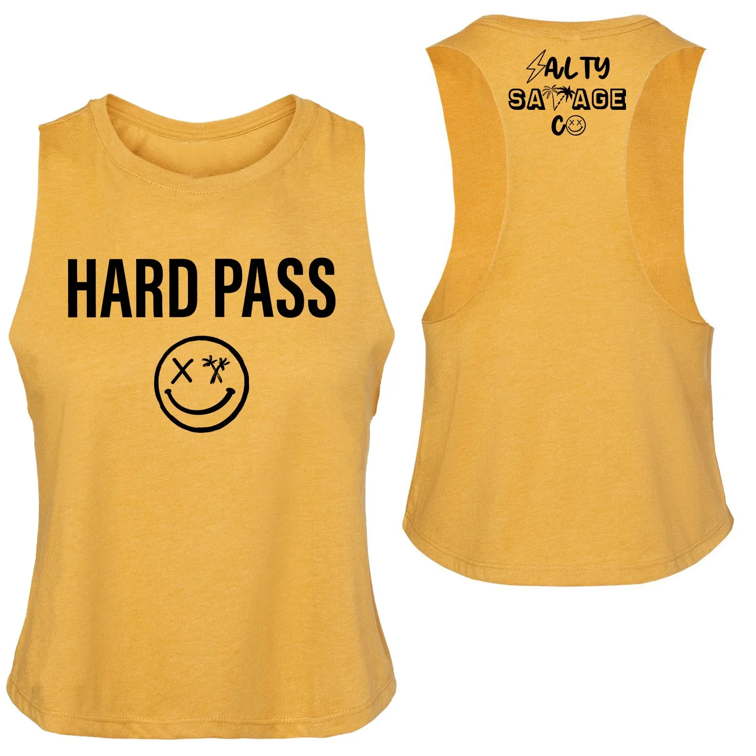 Ladies "HARD PASS" Flowy Crop Tank