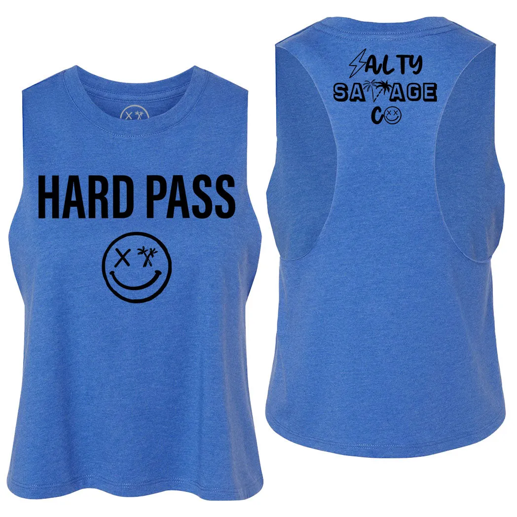 Ladies "HARD PASS" Flowy Crop Tank