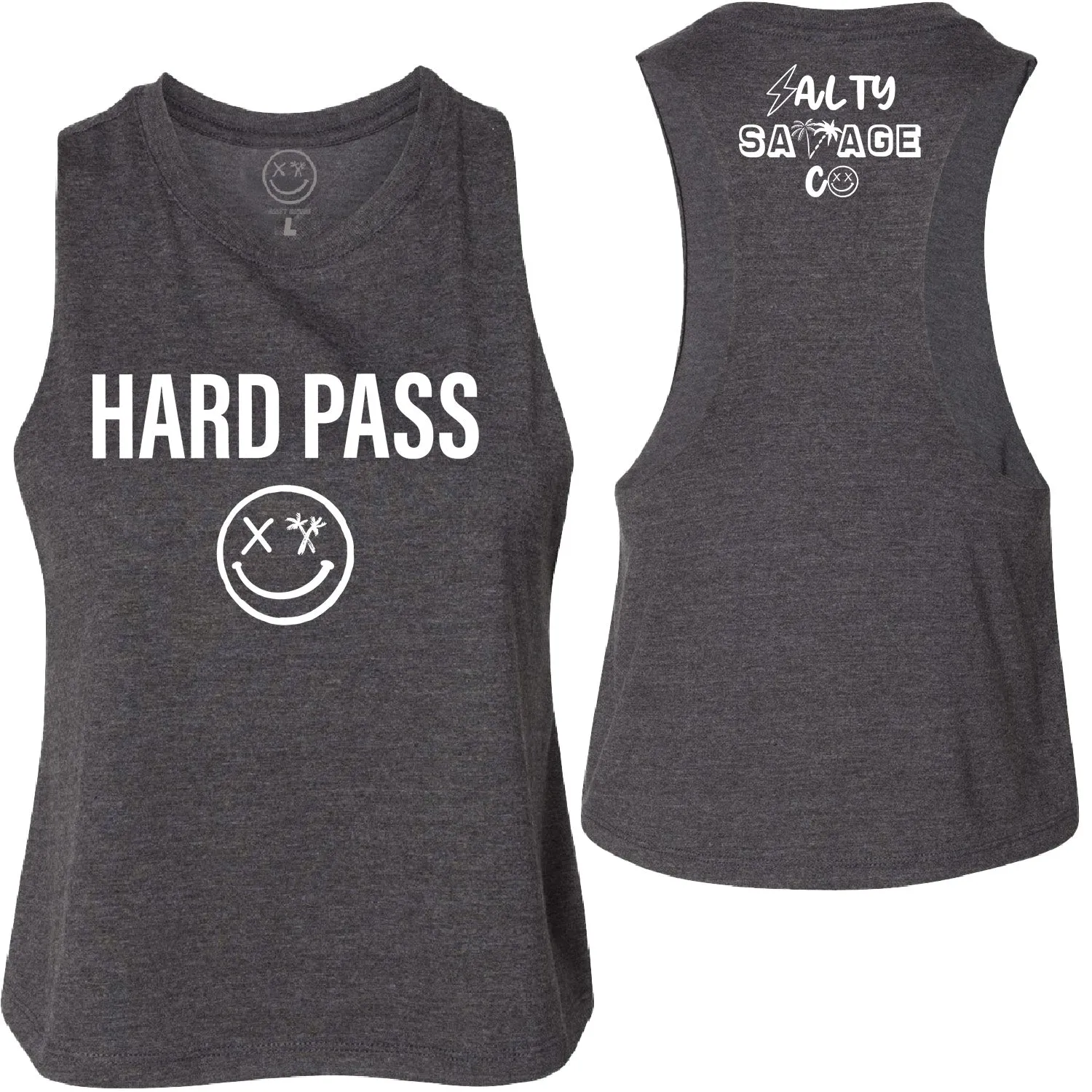 Ladies "HARD PASS" Flowy Crop Tank