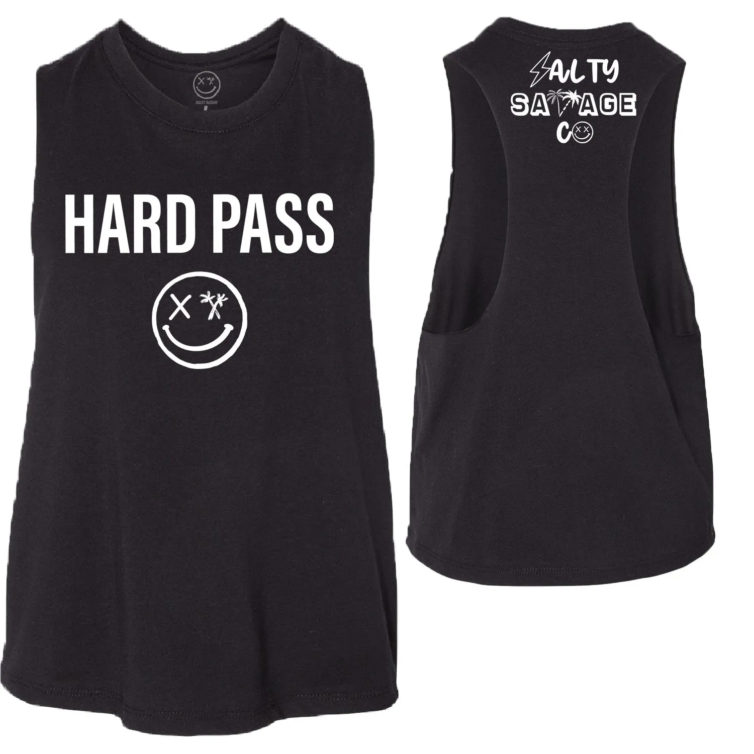 Ladies "HARD PASS" Flowy Crop Tank