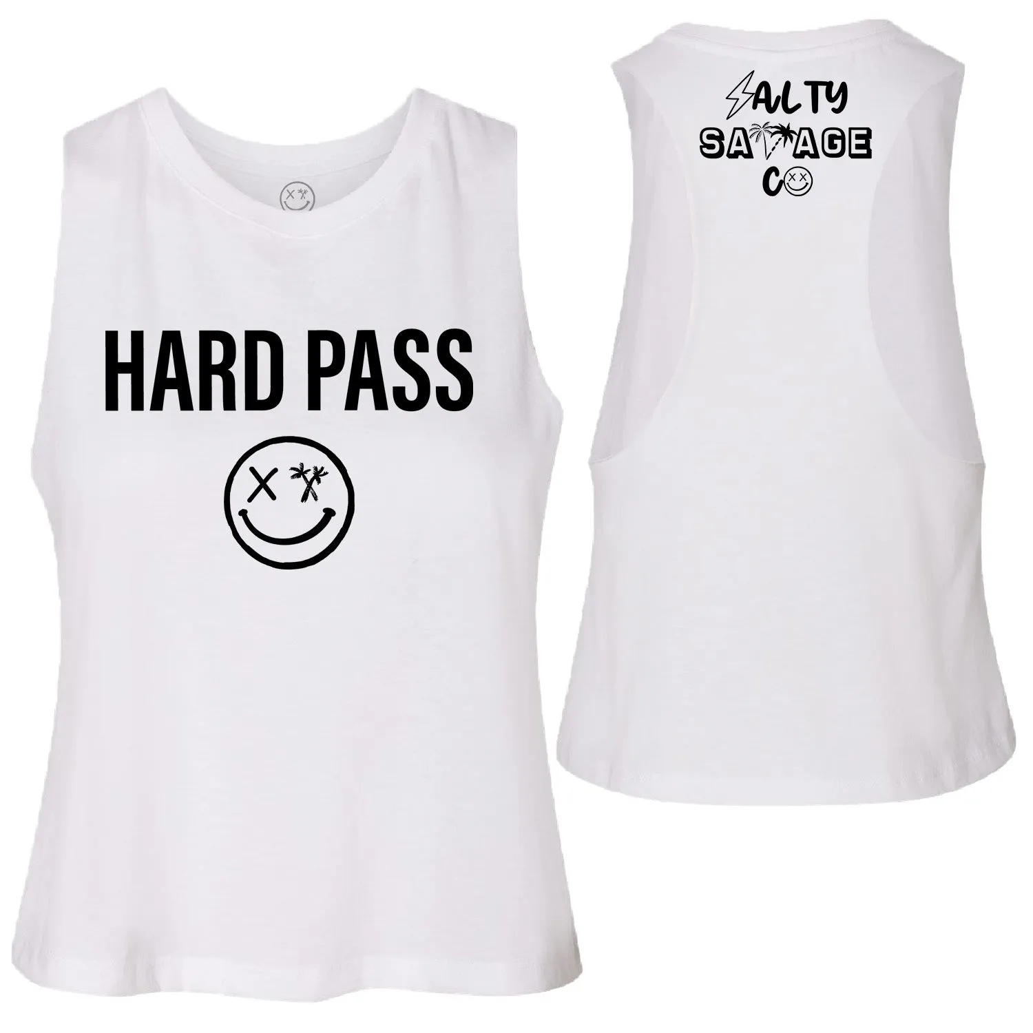 Ladies "HARD PASS" Flowy Crop Tank