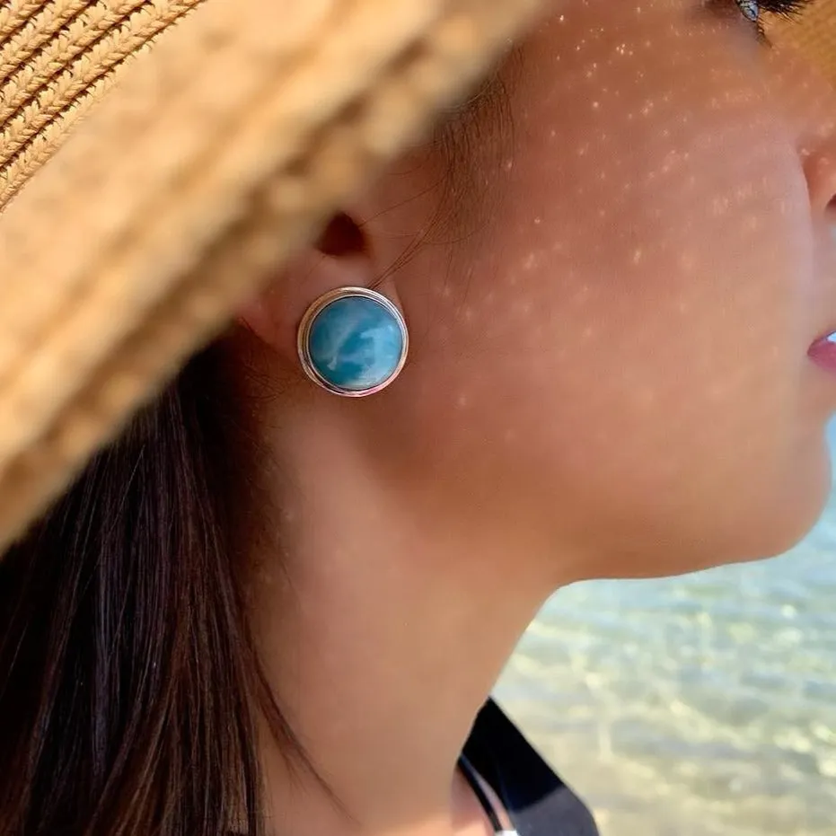 Larimar Clip On Earrings Maggie