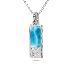 Larimar Honu Bar Pendant