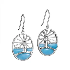 Larimar Keys Lighthouse Earrings