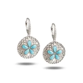 Larimar Living Sand Dollar Earrings