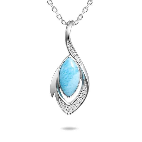 Larimar Piki Feather Pendant