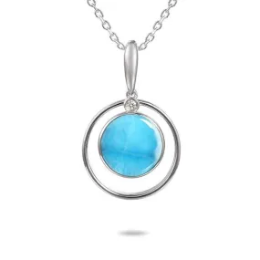 Larimar Saturn Pendant