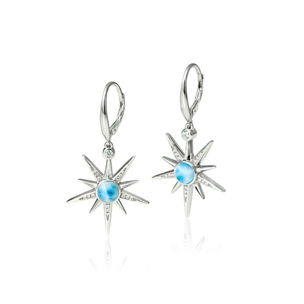 Larimar Star Urchin Earrings