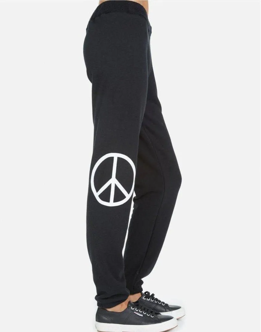 Lauren Moshi Gia Skull Peace Hand Jogger Pants