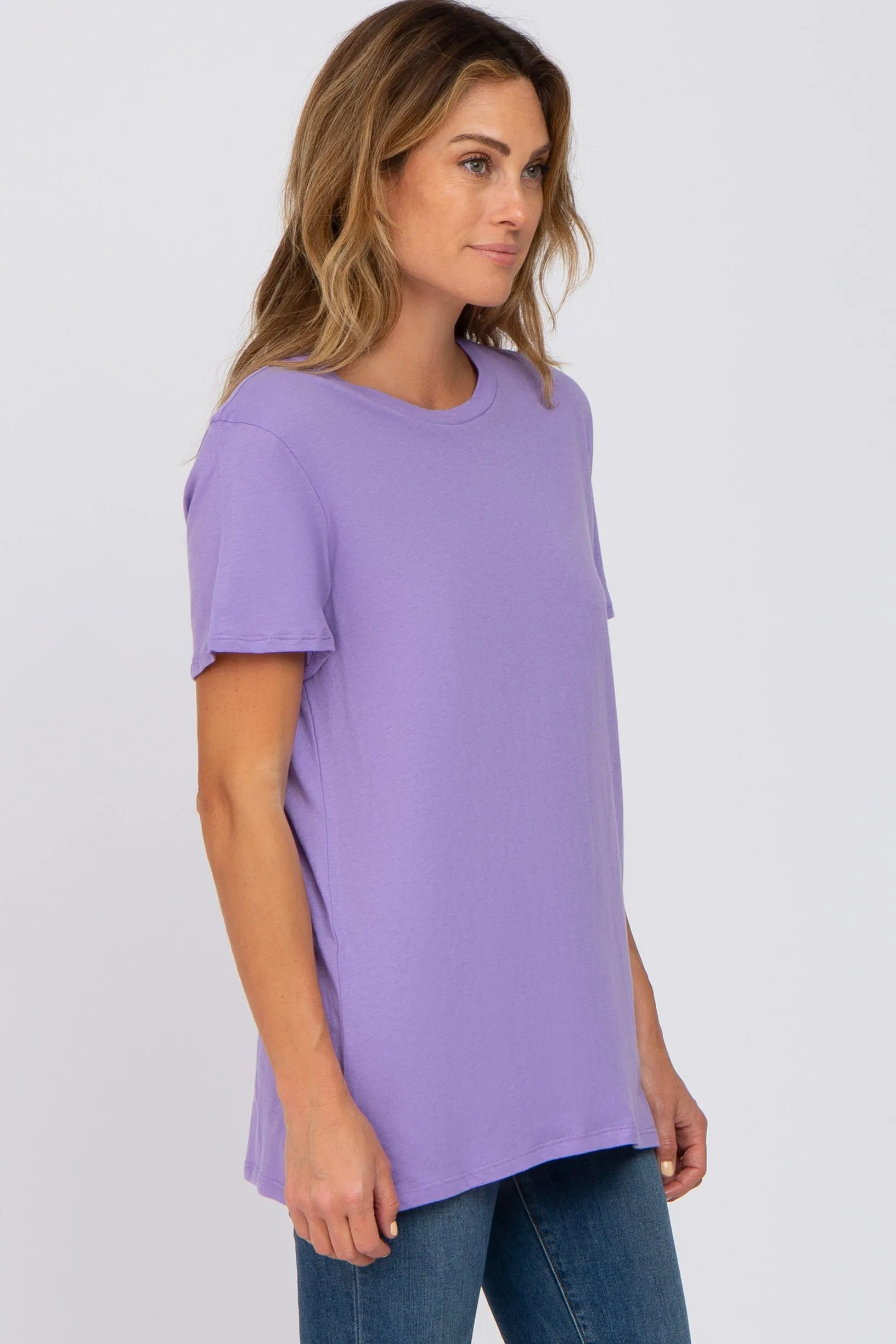 Lavender Oversized Short Sleeve Top