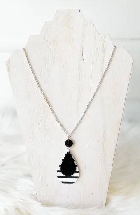 Leather Stacked Teardrop Necklace