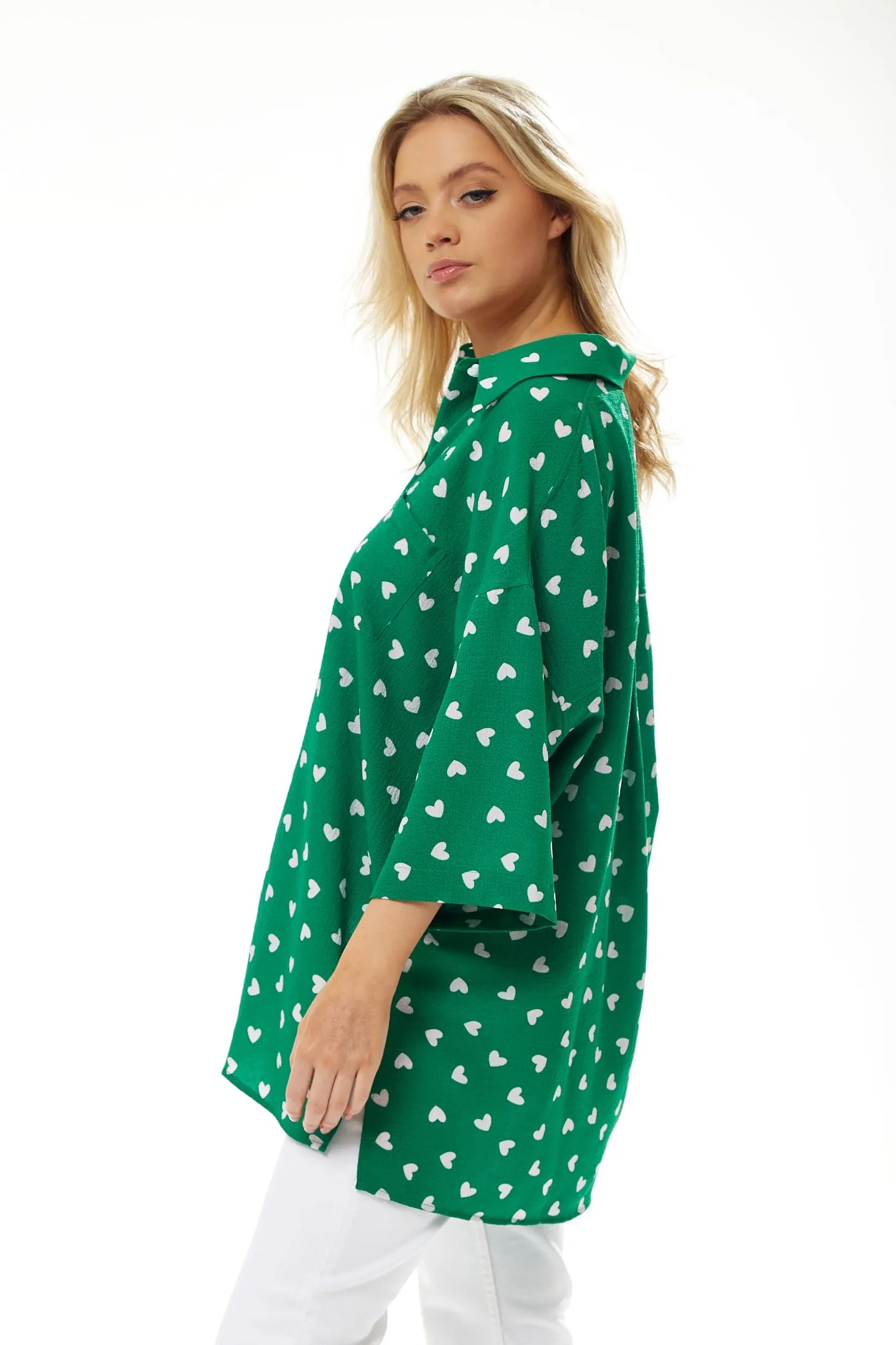 Liquorish Heart Print Shirt