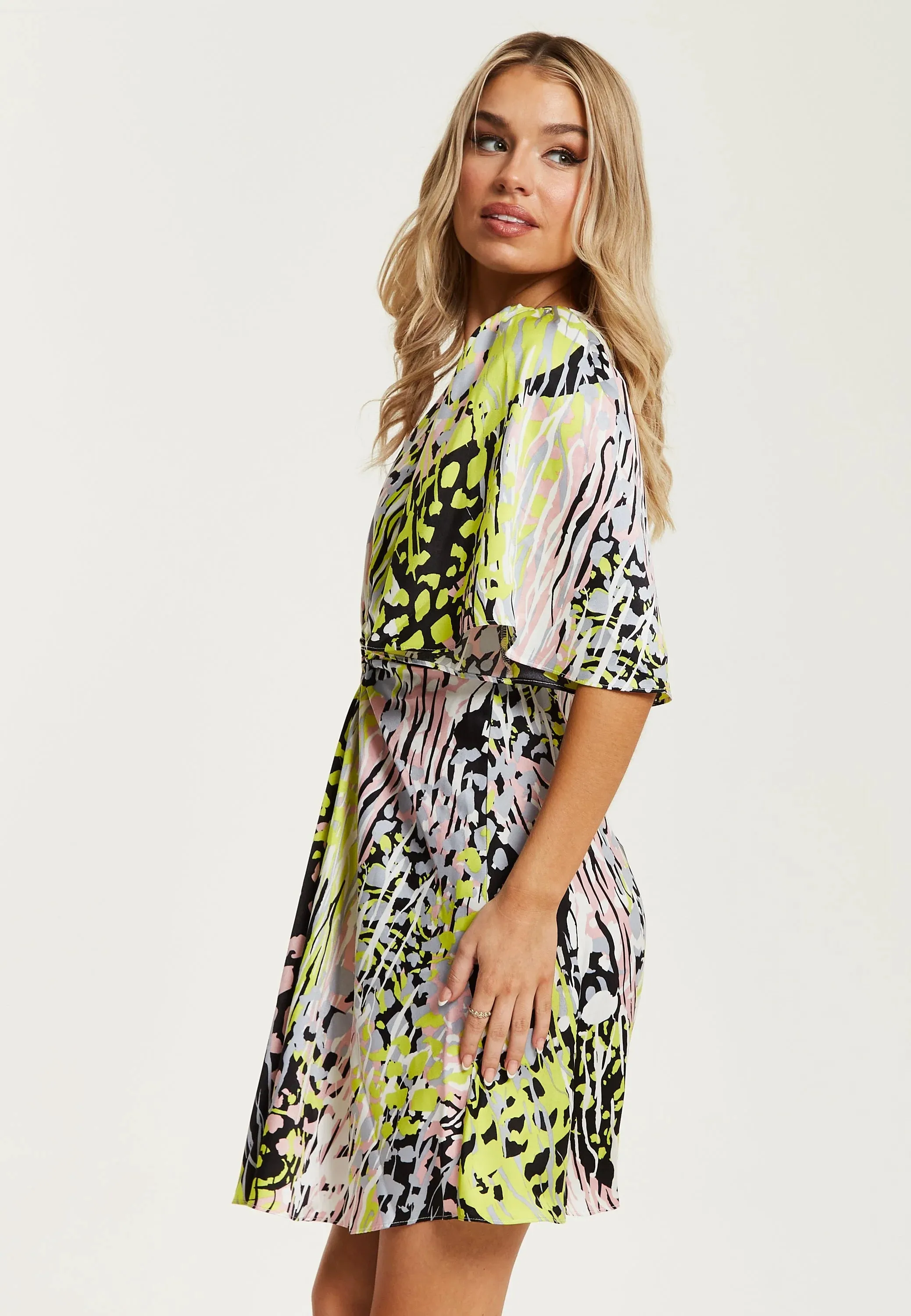 Liquorish Multicolour Abstract Print Mini Dress