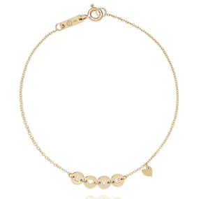 Love Disc Chain Bracelet in Solid Gold