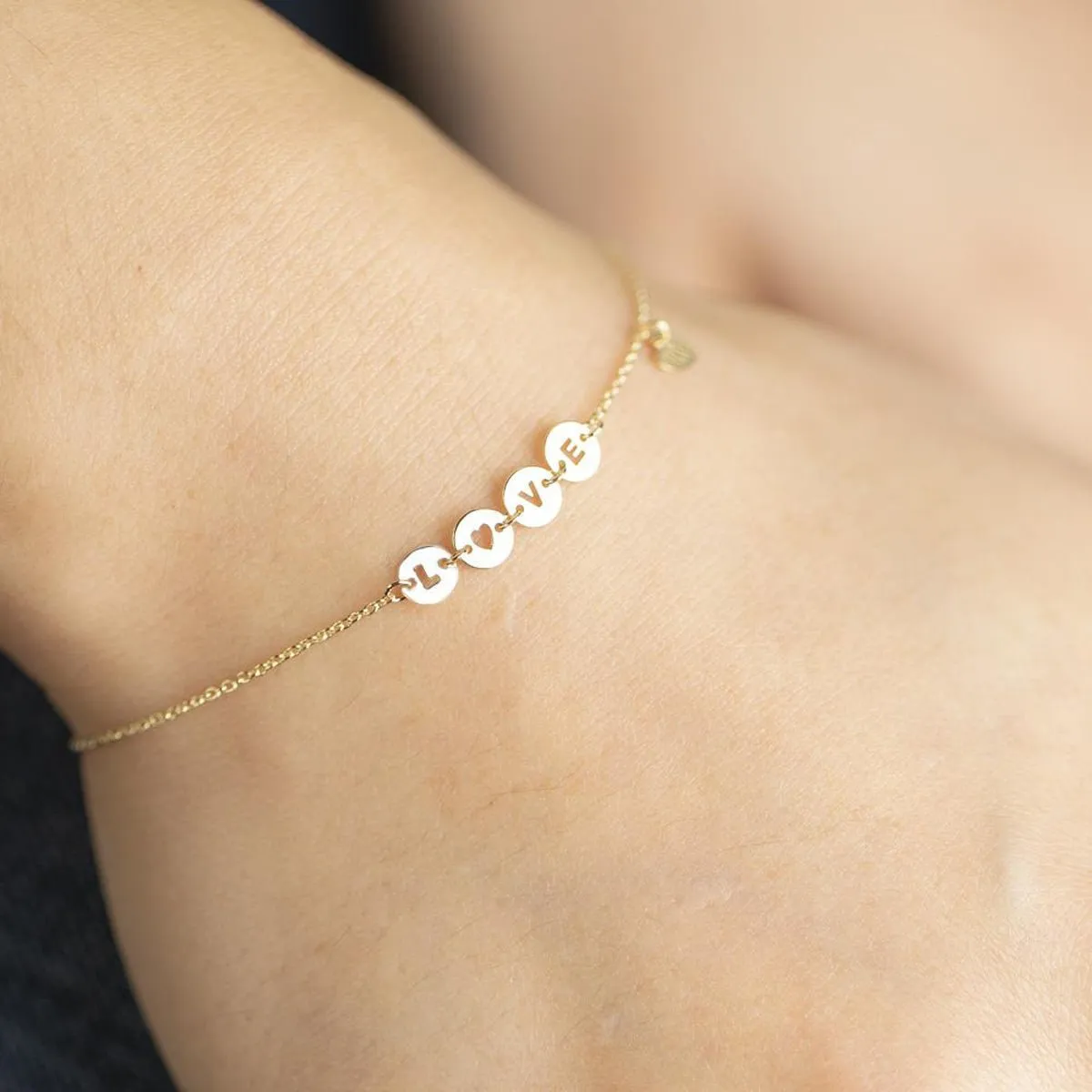 Love Disc Chain Bracelet in Solid Gold