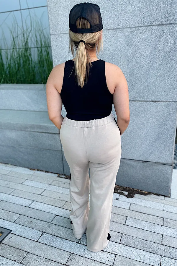 Lucky Girl Taupe Wide Leg Pant