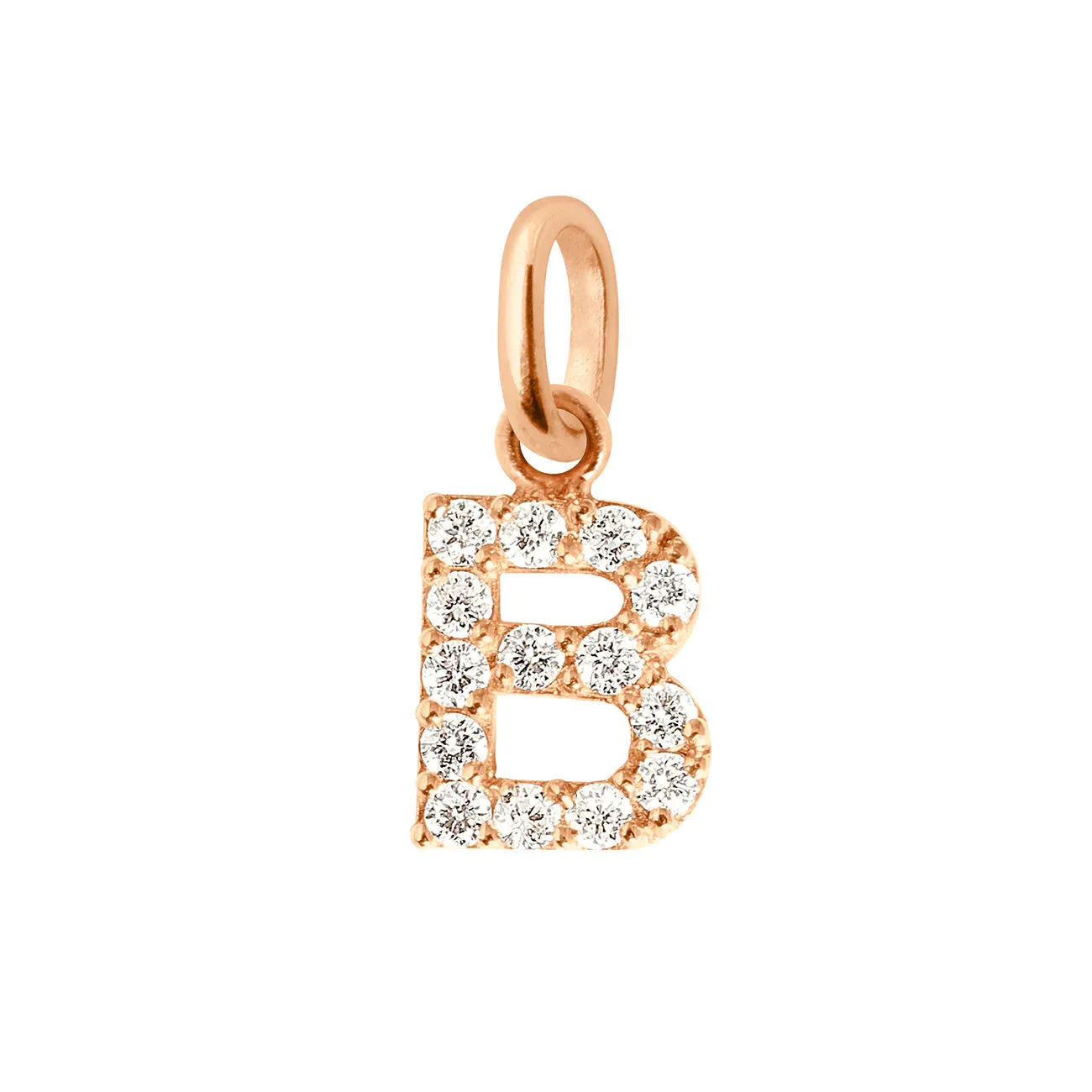 Lucky Letter B Diamond Pendant, Rose Gold