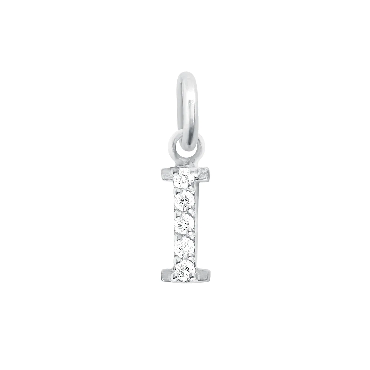 Lucky Letter I Diamond Pendant, White Gold