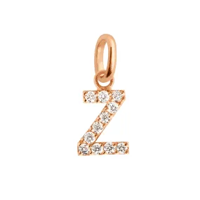 Lucky Letter Z Diamond Pendant, Rose Gold