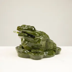 Lucky Toad Jade Crystal Carving - A Symbol of Financial Prosperity and Good Fortune