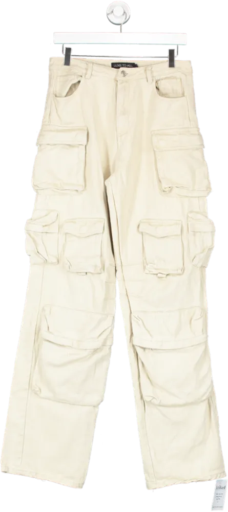 luxe to kill Beige Oversized Cargo Pants UK 10