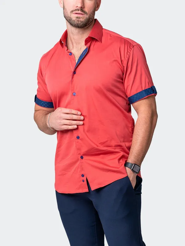 Maceoo Stretch Short Sleeve Shirt - Galileo Sleek Orange